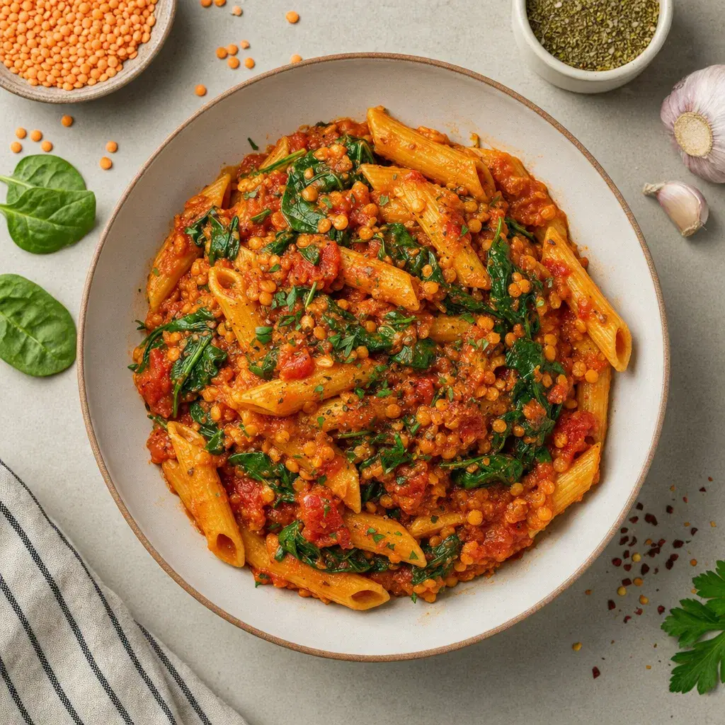 Creamy Lentil Tomato Pasta recipe combo