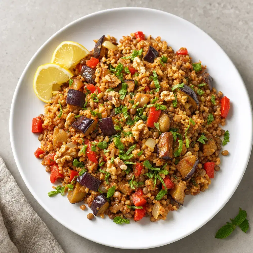 Bulgur Lentil Pilaf with Eggplant recipe combo