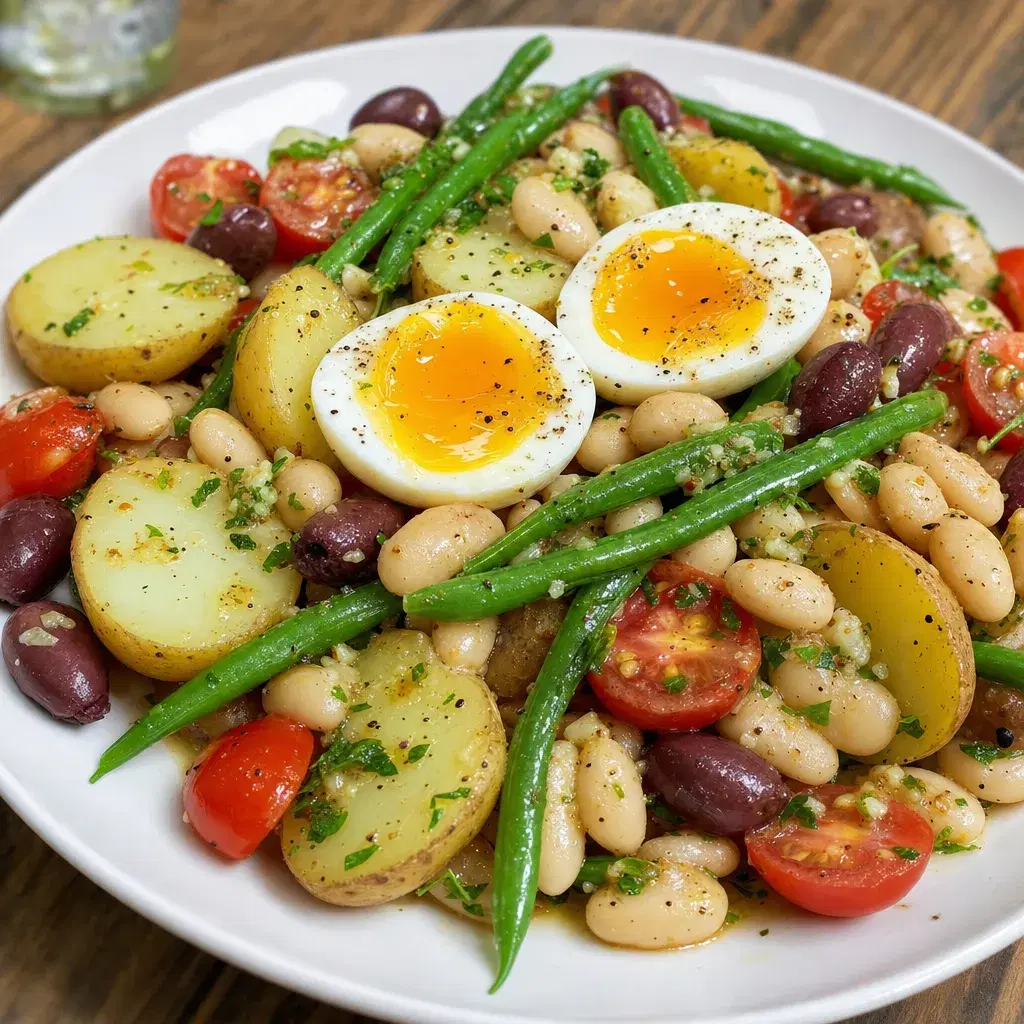 White Bean Niçoise-Style Lunch Salad with Jammy Eggs recipe combo