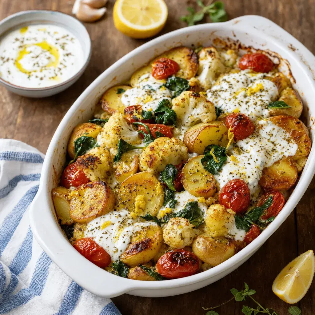Yogurt-Lemon Potato Cauliflower Bake recipe combo