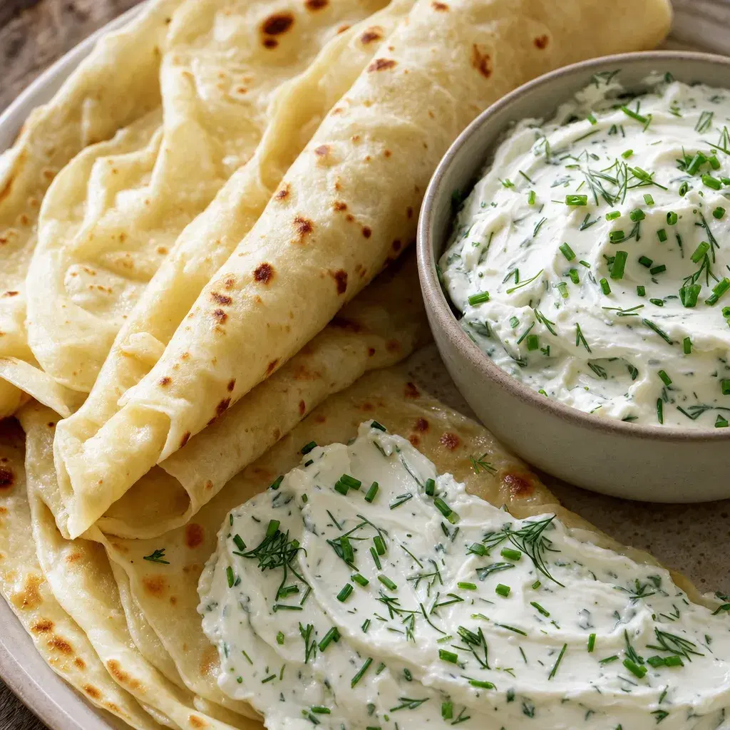 Norwegian Lefse with Herbed Cream Cheese recipe combo
