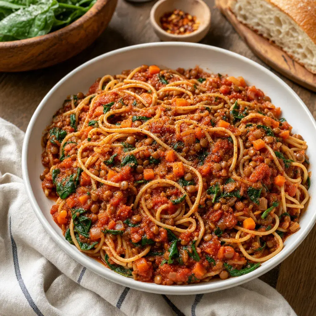 Lentil Tomato Spaghetti recipe combo