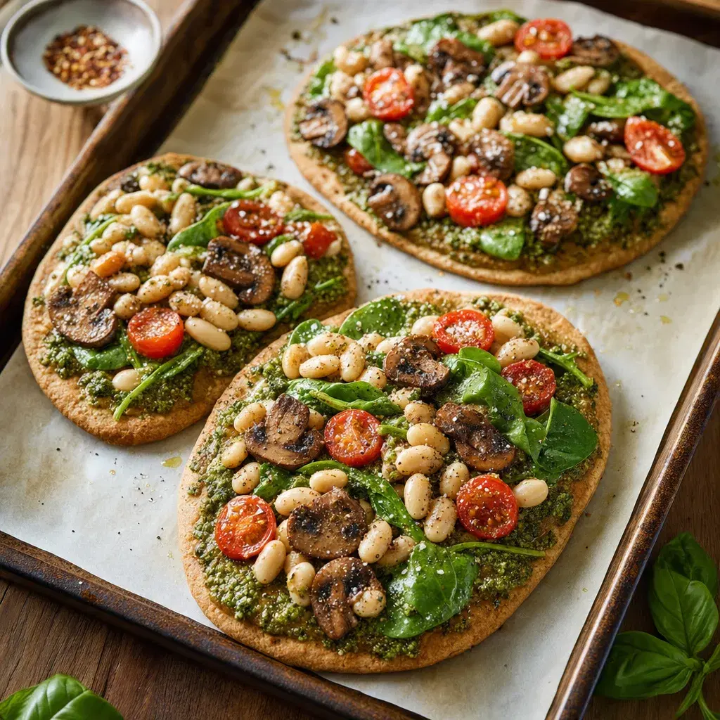 White Bean Mushroom Flatbreads recipe combo