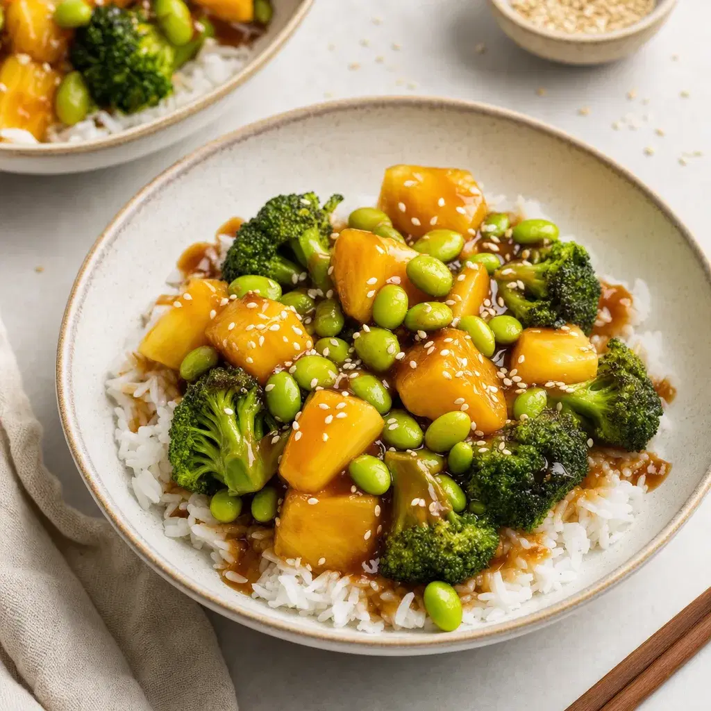 Teriyaki Edamame Pineapple Bowls recipe combo
