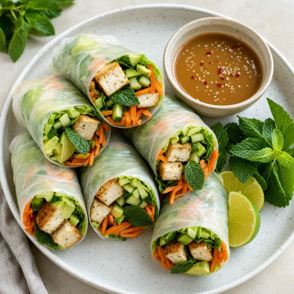 Baked Tofu Rice Paper Rolls recipe combo