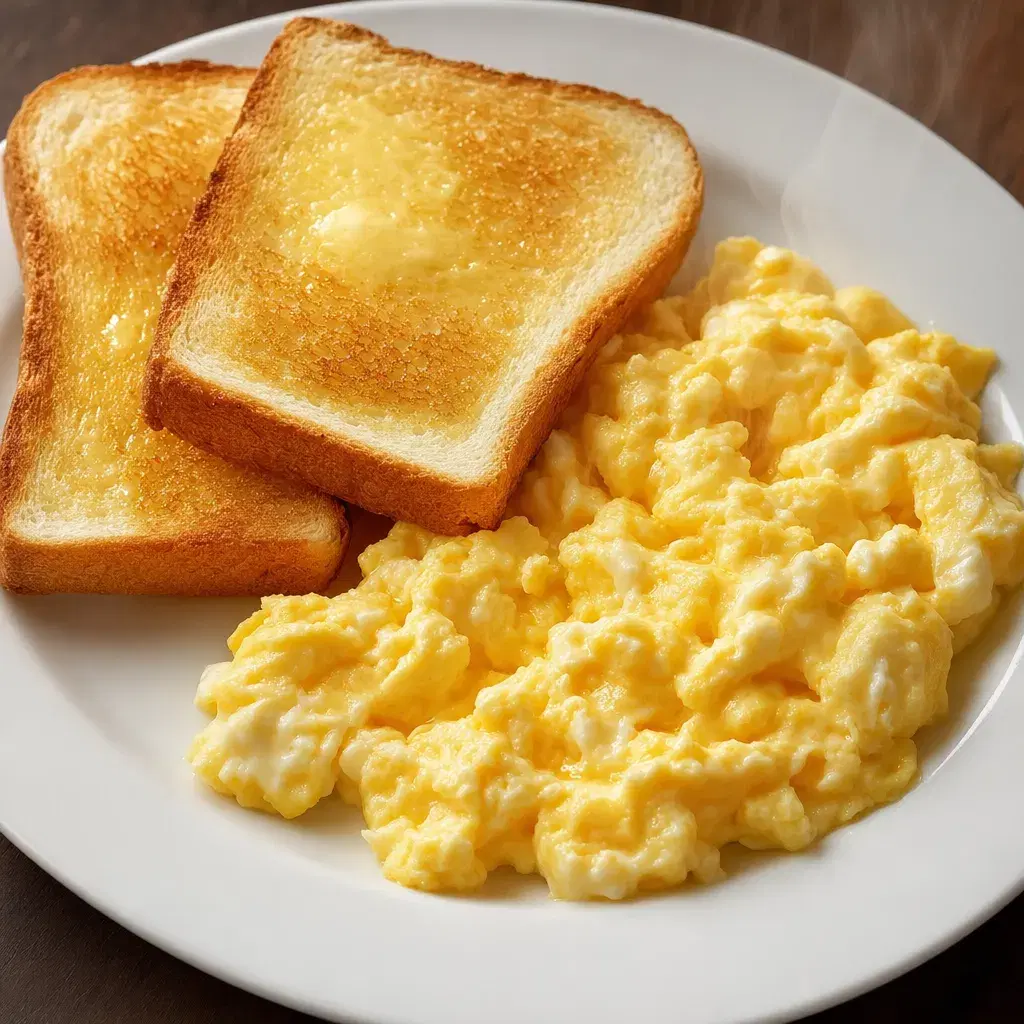 Soft Scrambled Eggs and Toast