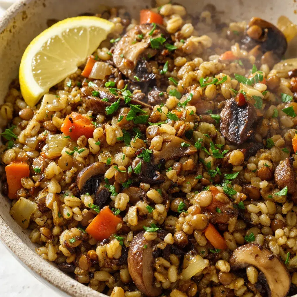 Barley Lentil Mushroom Pilaf recipe combo