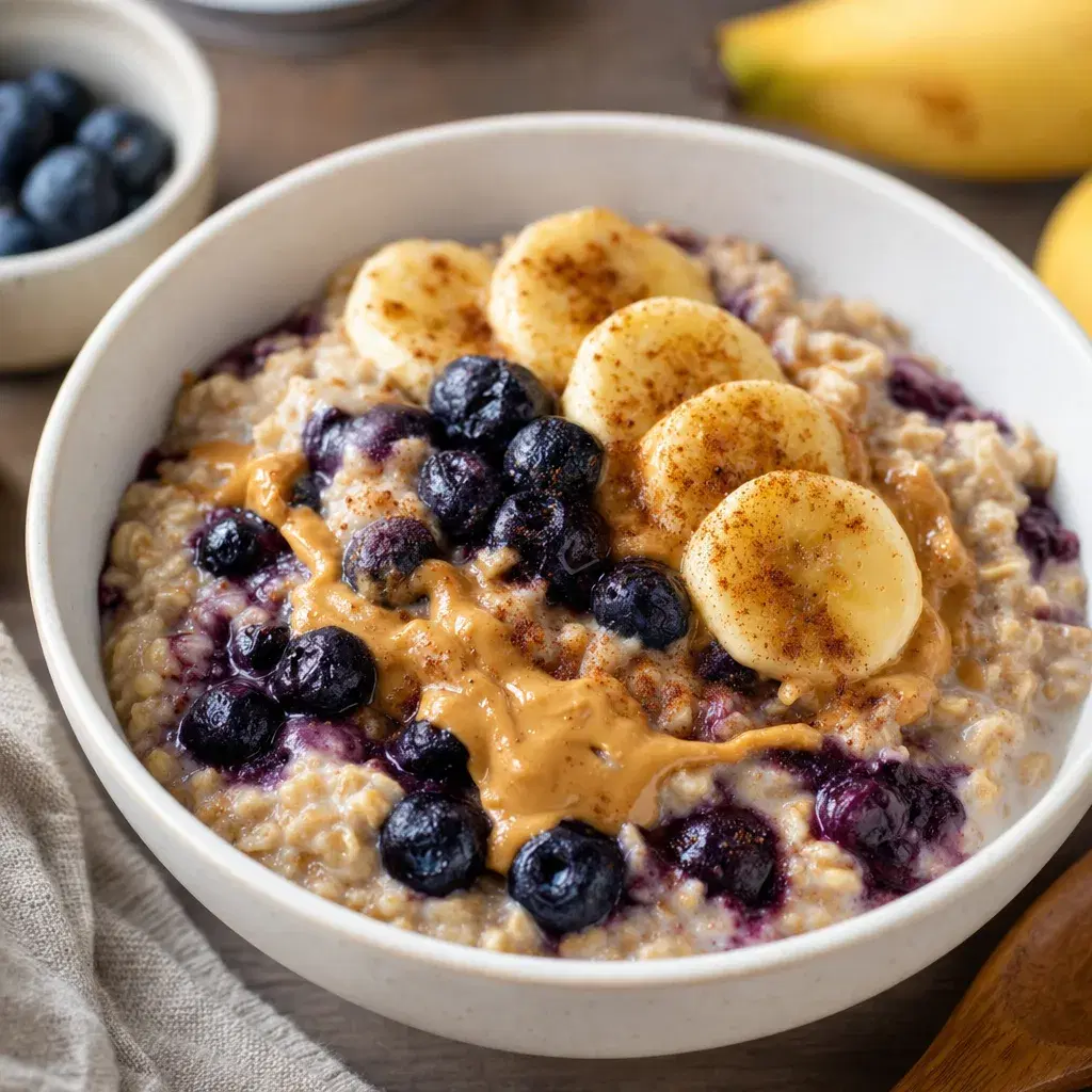 Banana Blueberry Microwave Oats recipe combo