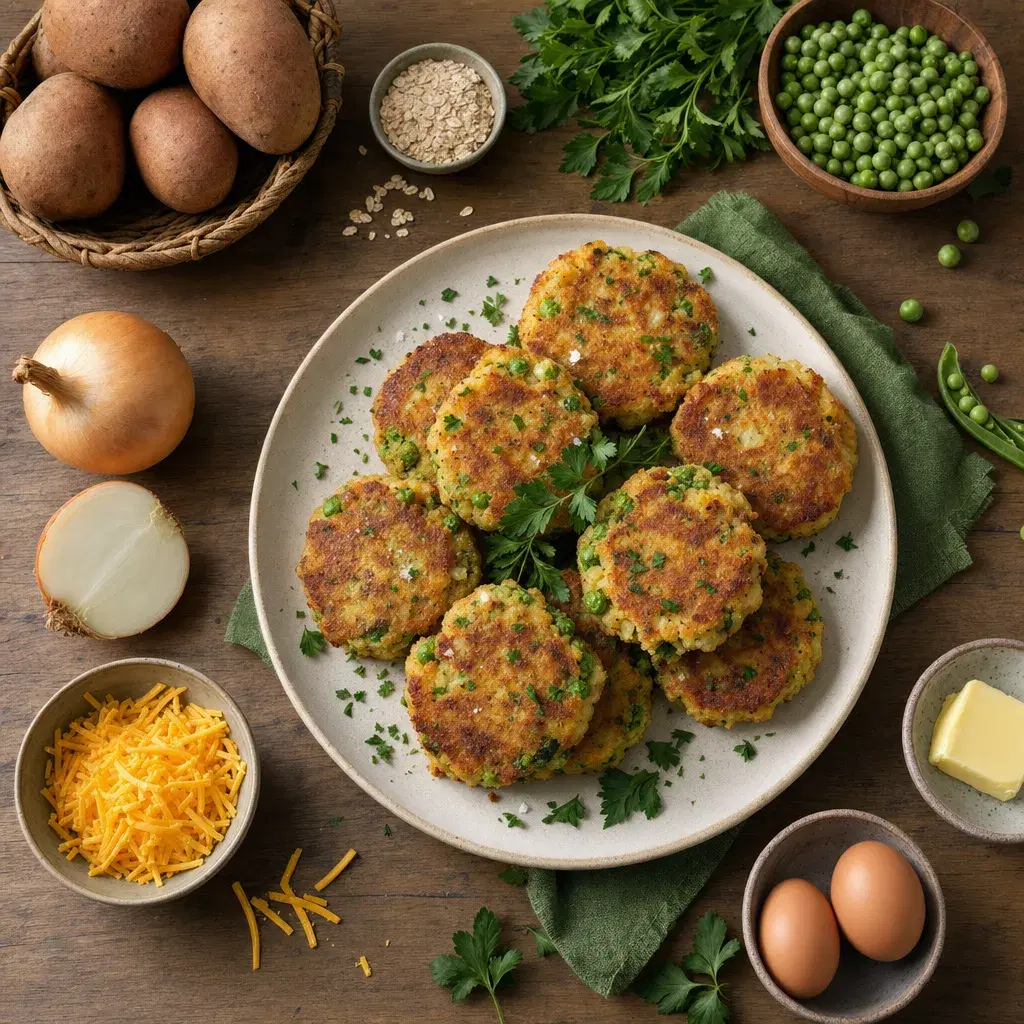 Potato Pea Garden Cakes recipe combo