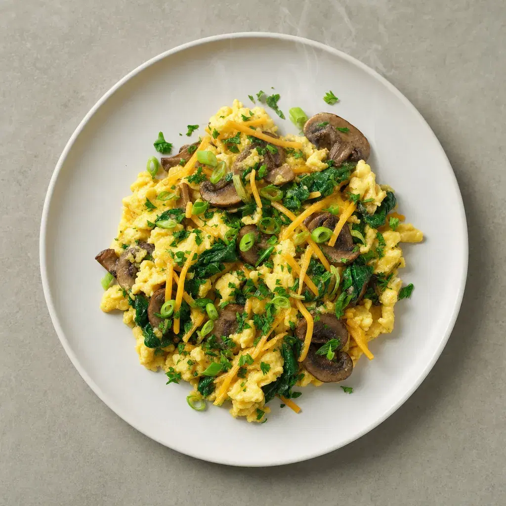 Spinach Mushroom Weekday Scramble recipe combo