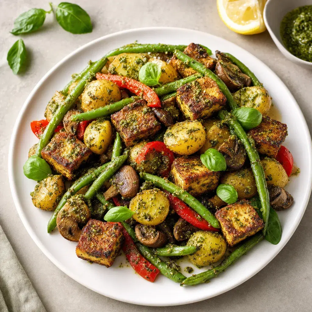 Pesto Tofu Potato Green Beans recipe combo