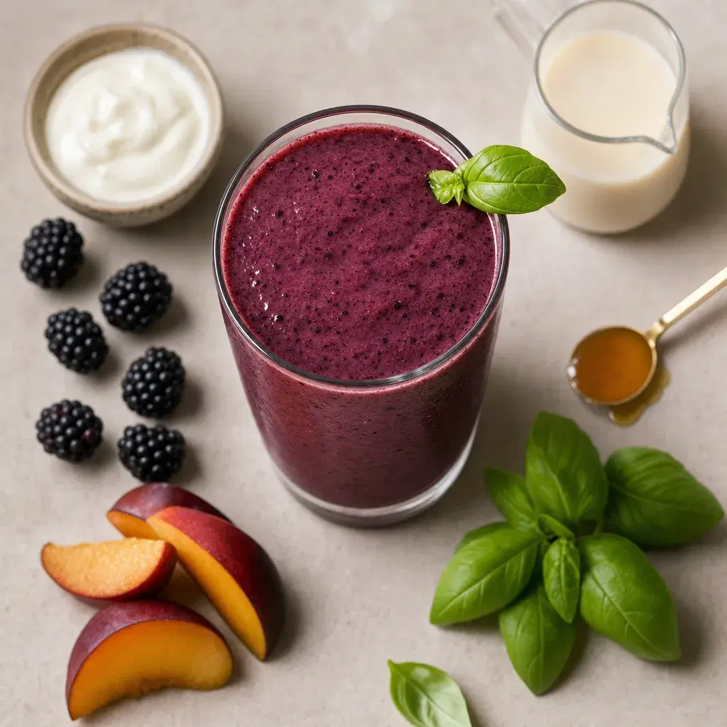 Blackberry Plum Basil Smoothie recipe combo