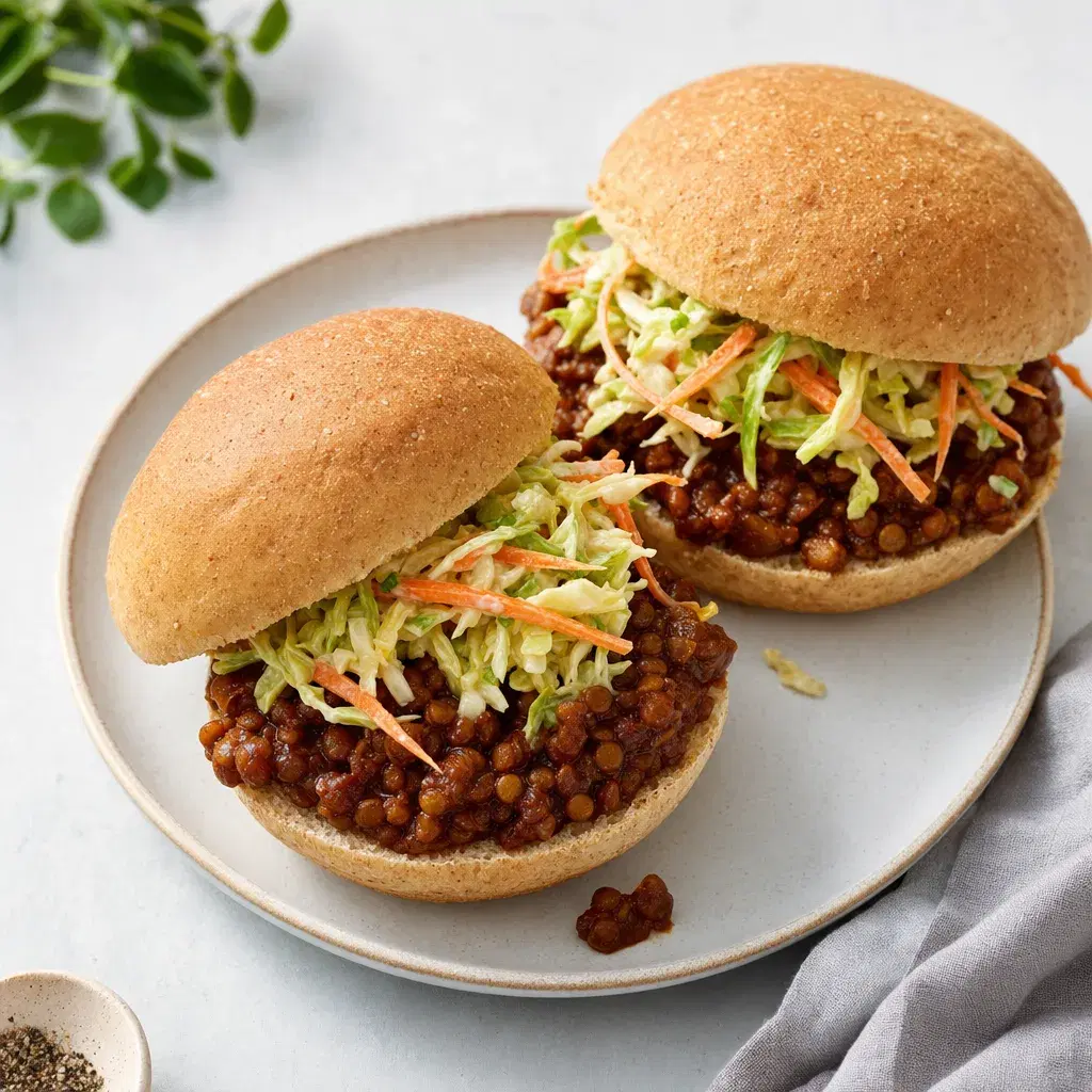BBQ Lentil Sloppy Joes with Cabbage Slaw recipe combo