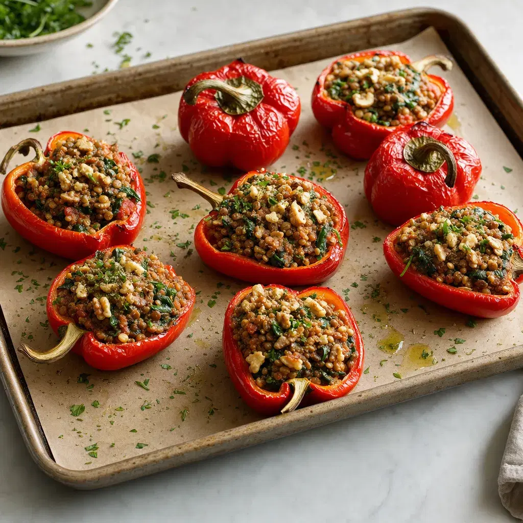Sheet-Pan Lentil Stuffed Peppers recipe combo