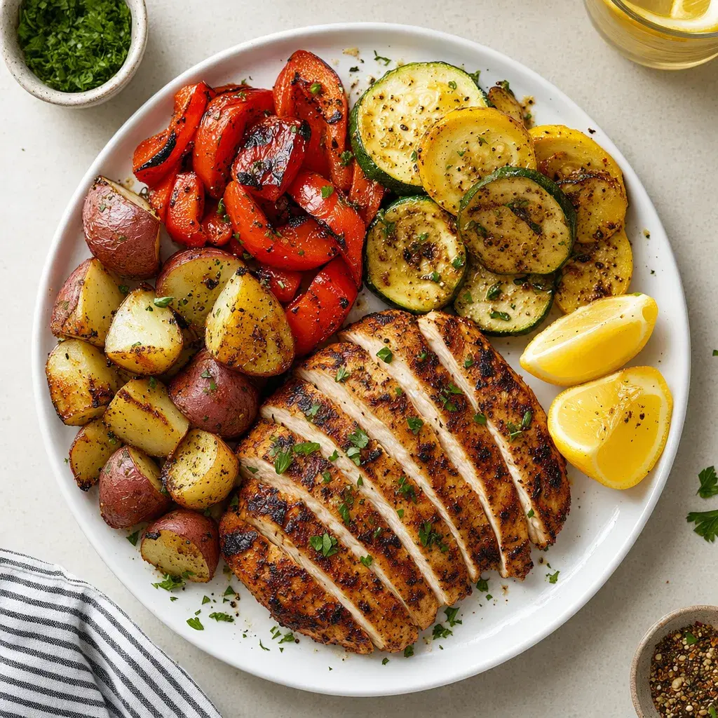 Grilled-Style Chicken Zucchini Plate recipe combo
