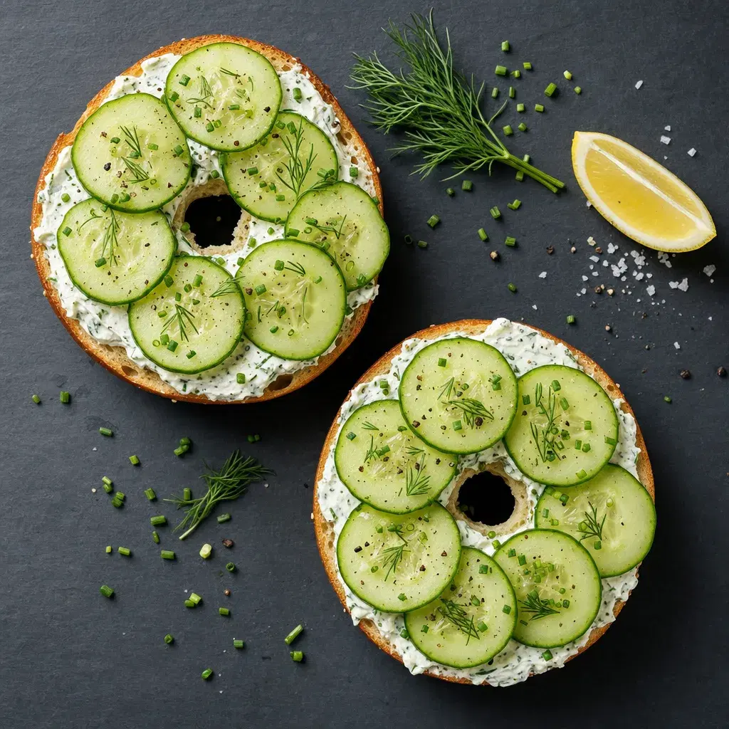 Bagel with Herbed Cream Cheese and Cucumber recipe combo