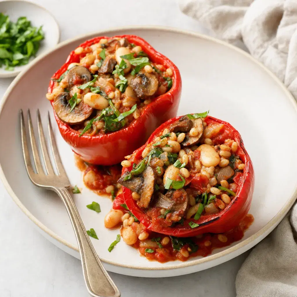 Mushroom Barley Stuffed Peppers recipe combo