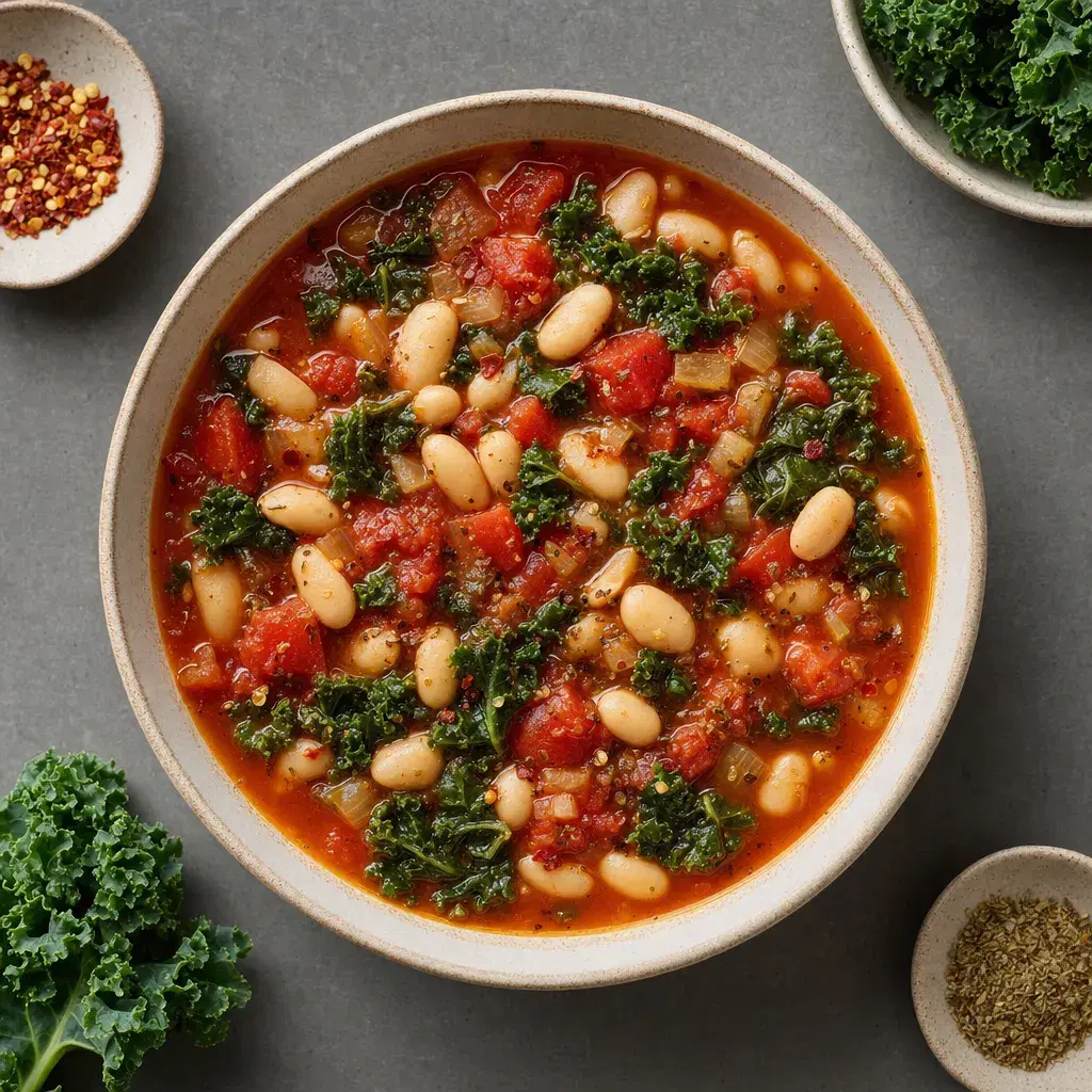 Tomato White Bean and Kale Soup