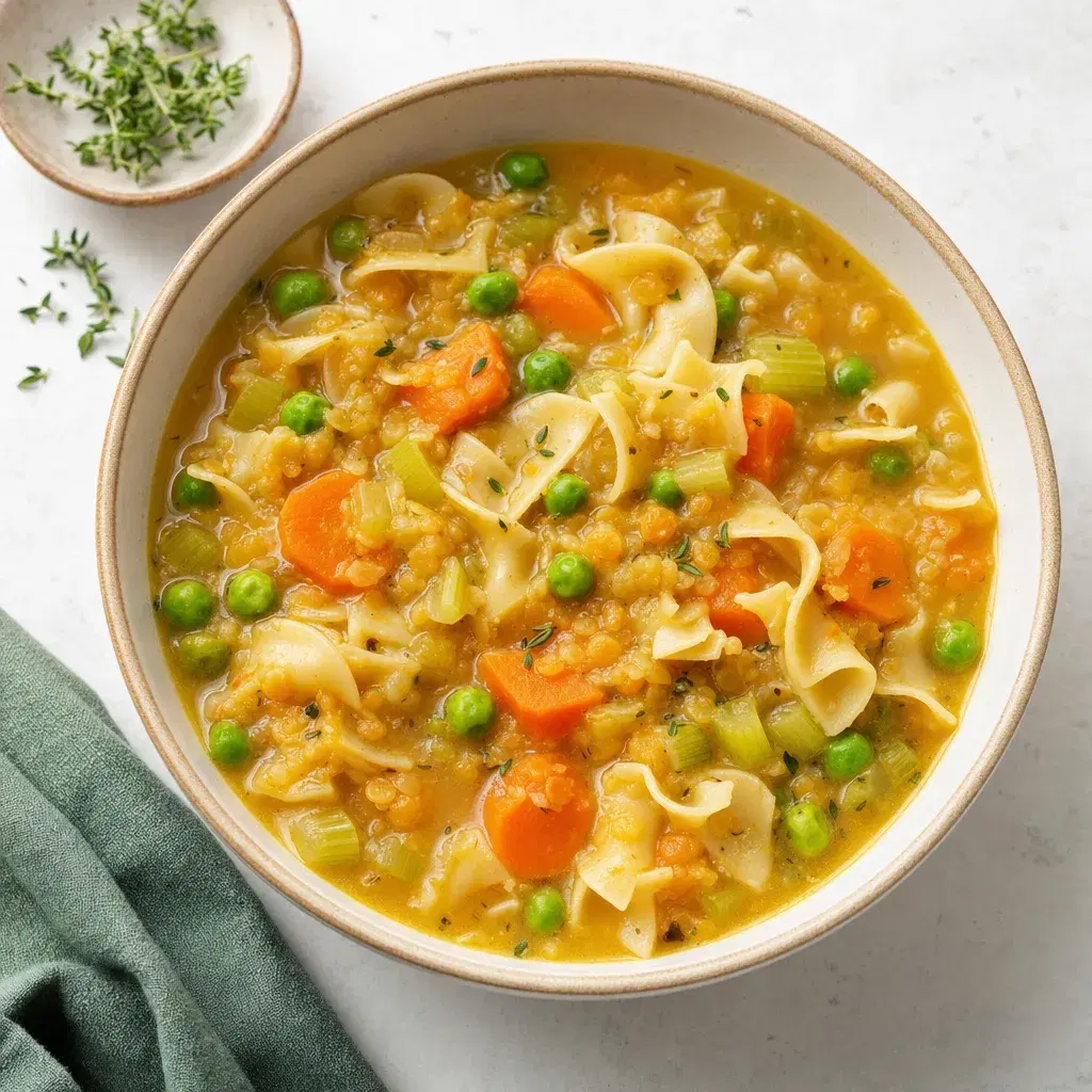 Cozy Lentil Noodle Soup recipe combo