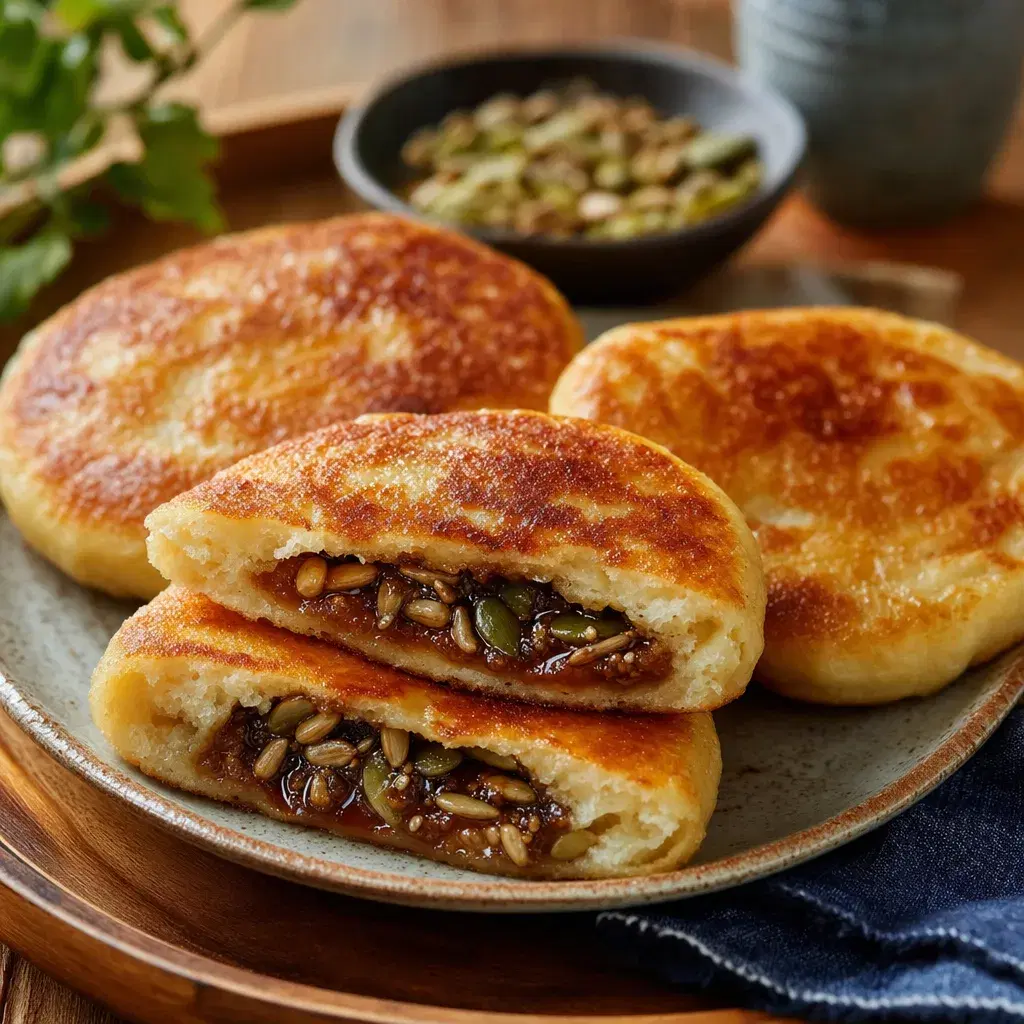 Korean Hotteok with Brown Sugar Seeds recipe combo