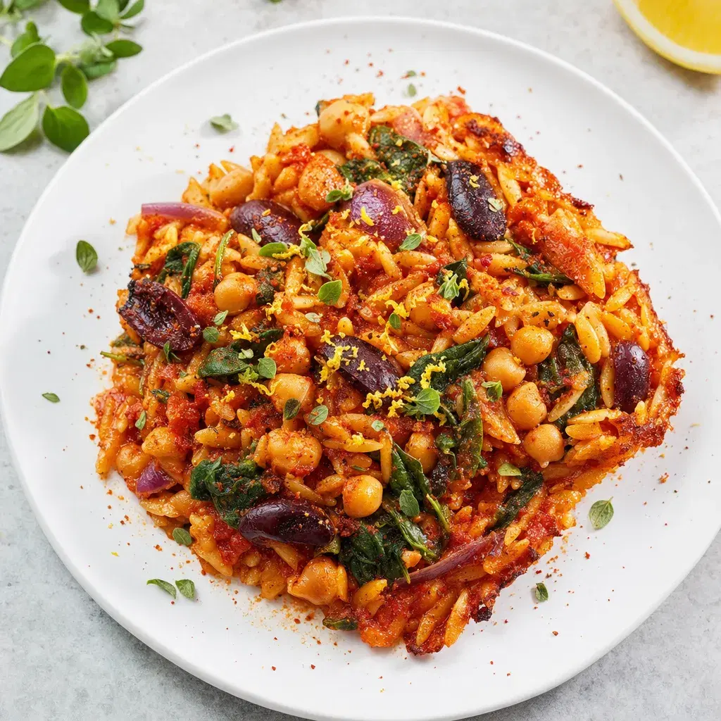 Chickpea Tomato Orzo Bake recipe combo