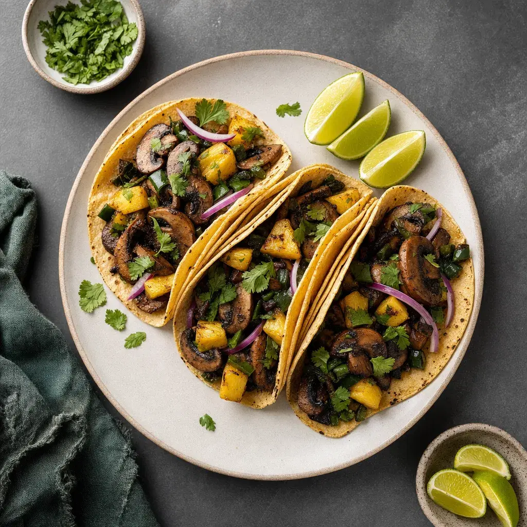 Pineapple Chile Mushroom Tacos recipe combo
