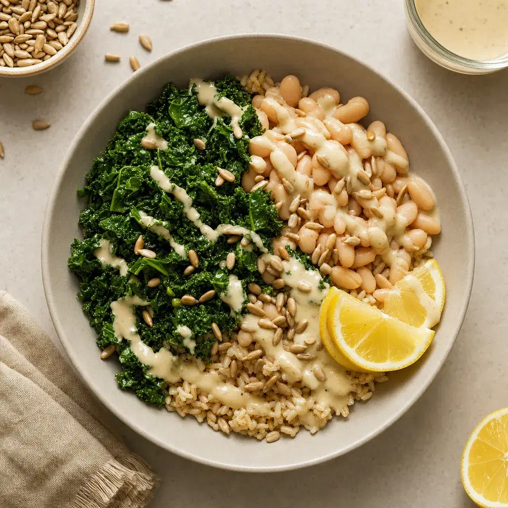 Tahini Kale White Bean Bowls