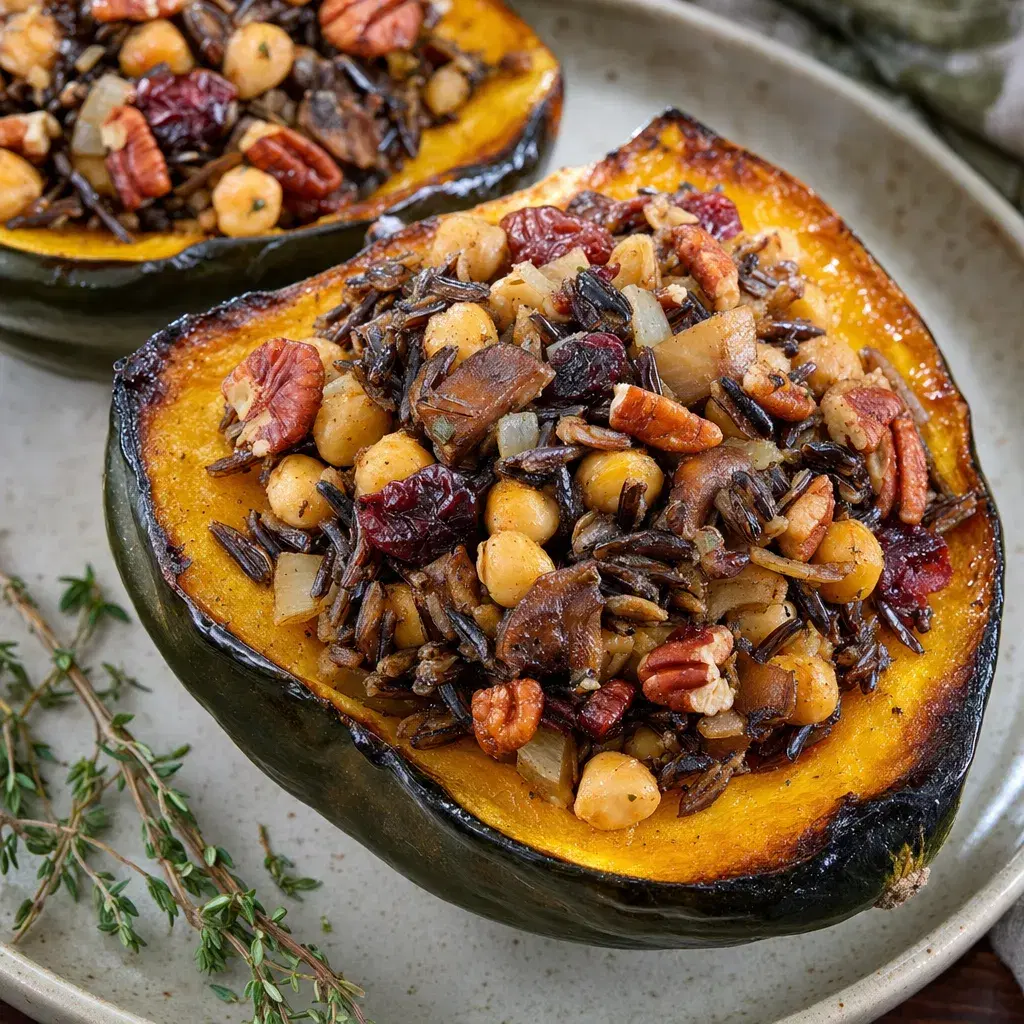 Wild Rice Chickpea Stuffed Acorn Squash recipe combo