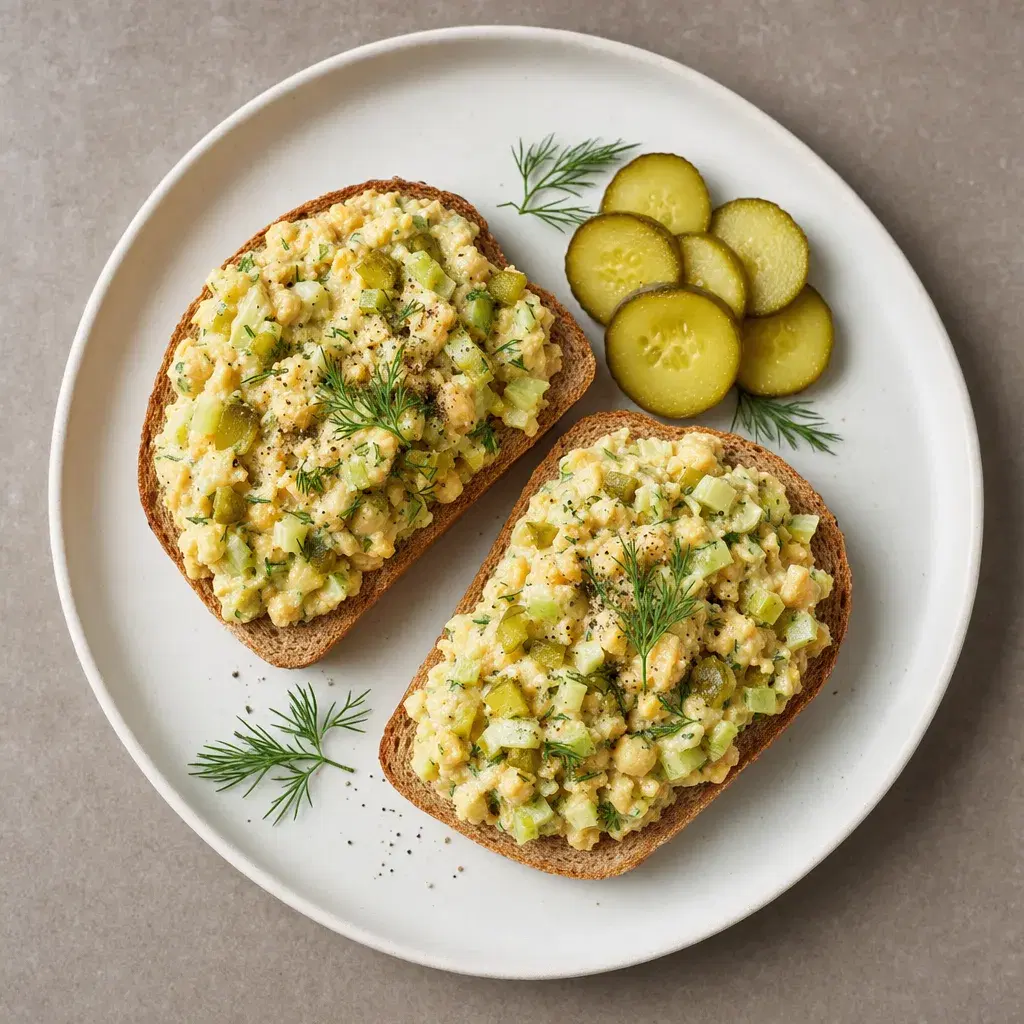 Smashed Chickpea Salad Sandwiches with Pickles recipe combo
