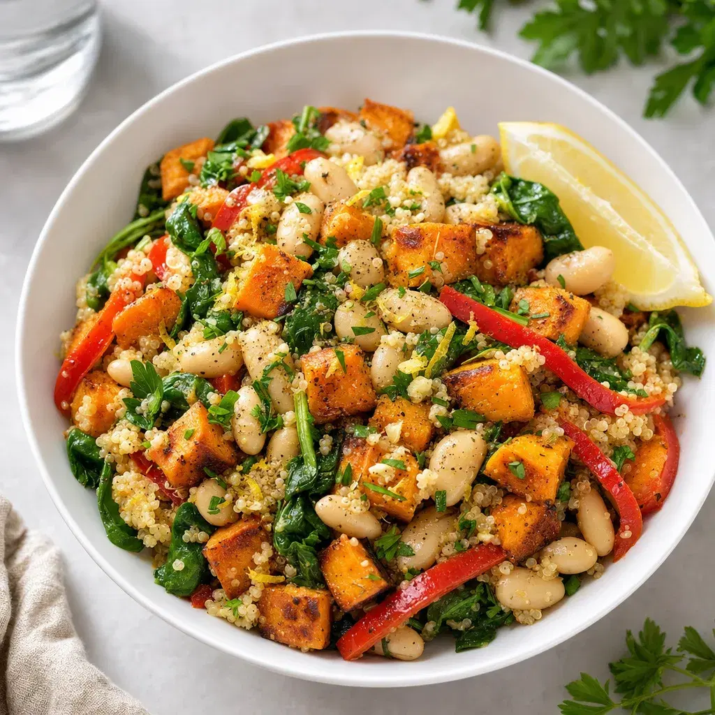 Quinoa Sweet Potato White Bean Bowl recipe combo