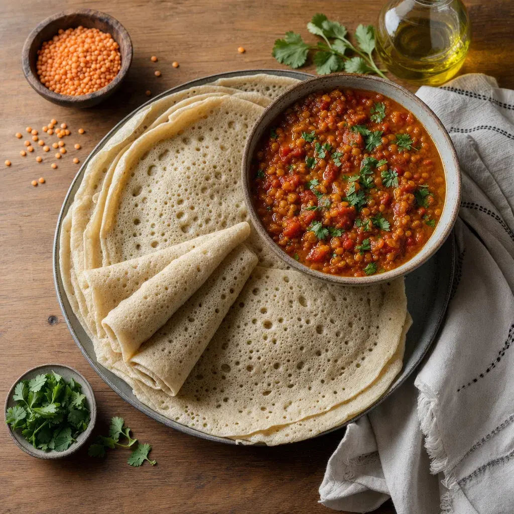 Canjeero with Stew recipe combo