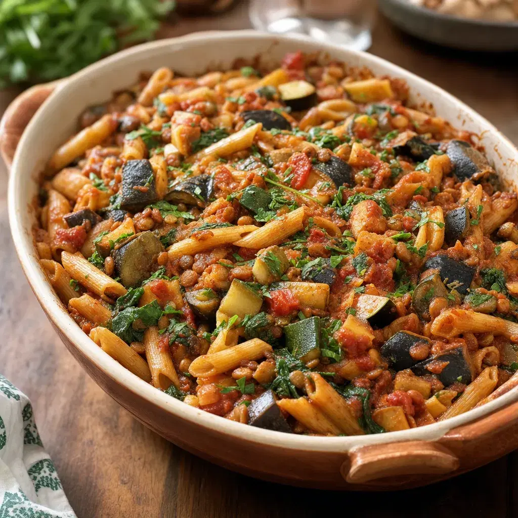 Lentil Eggplant Penne Bake recipe combo
