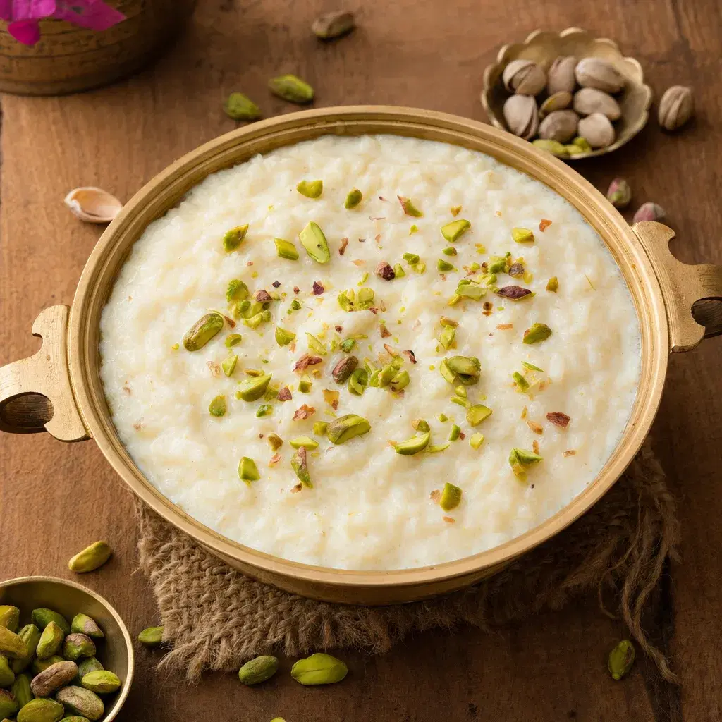 Indian Cardamom Rice Kheer with Pistachios recipe combo
