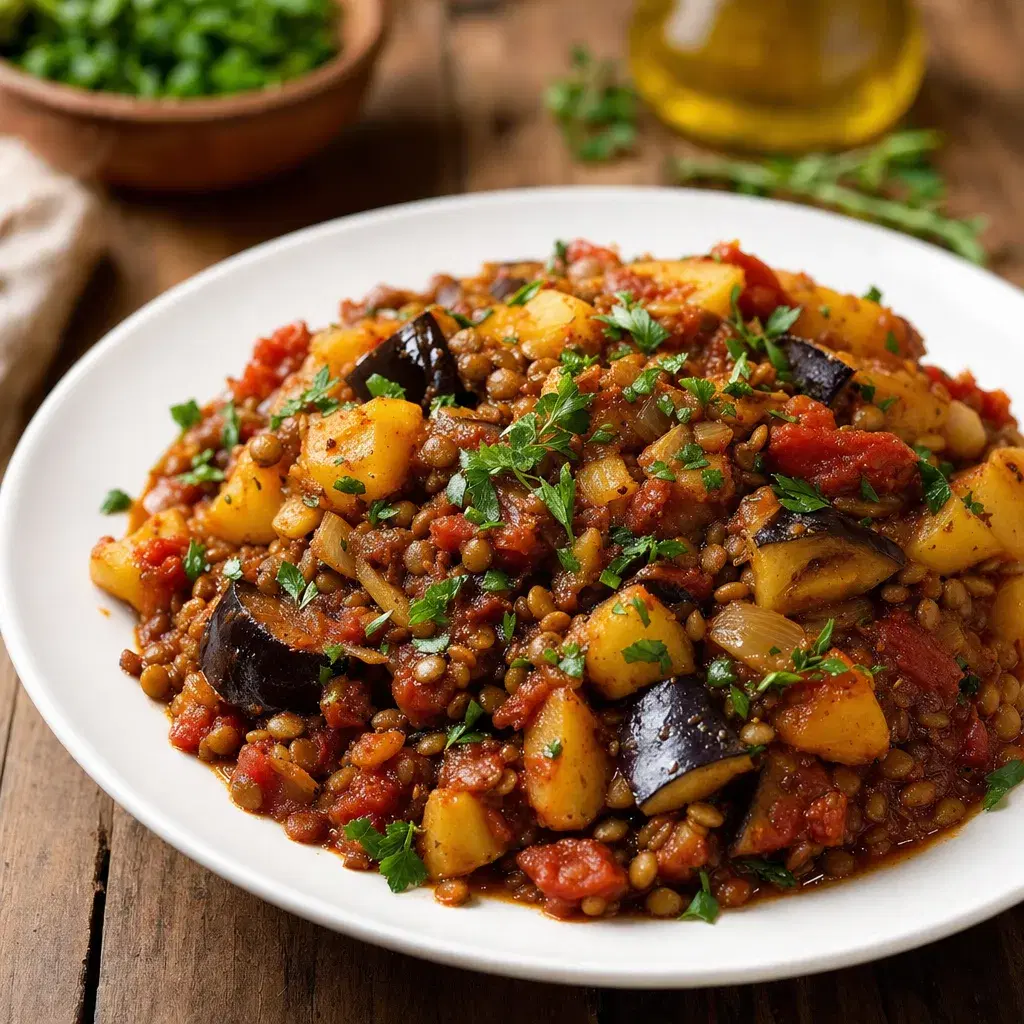 Lentil Eggplant Potato Skillet recipe combo